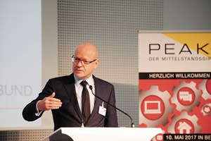 Der Präsident des MITTELSTANDSVERBUNDES, Günter Althaus, zu seiner Eröffnungsrede auf dem Mittelstandsgipfel PEAK am 10. Mai 2017 in Berlin.