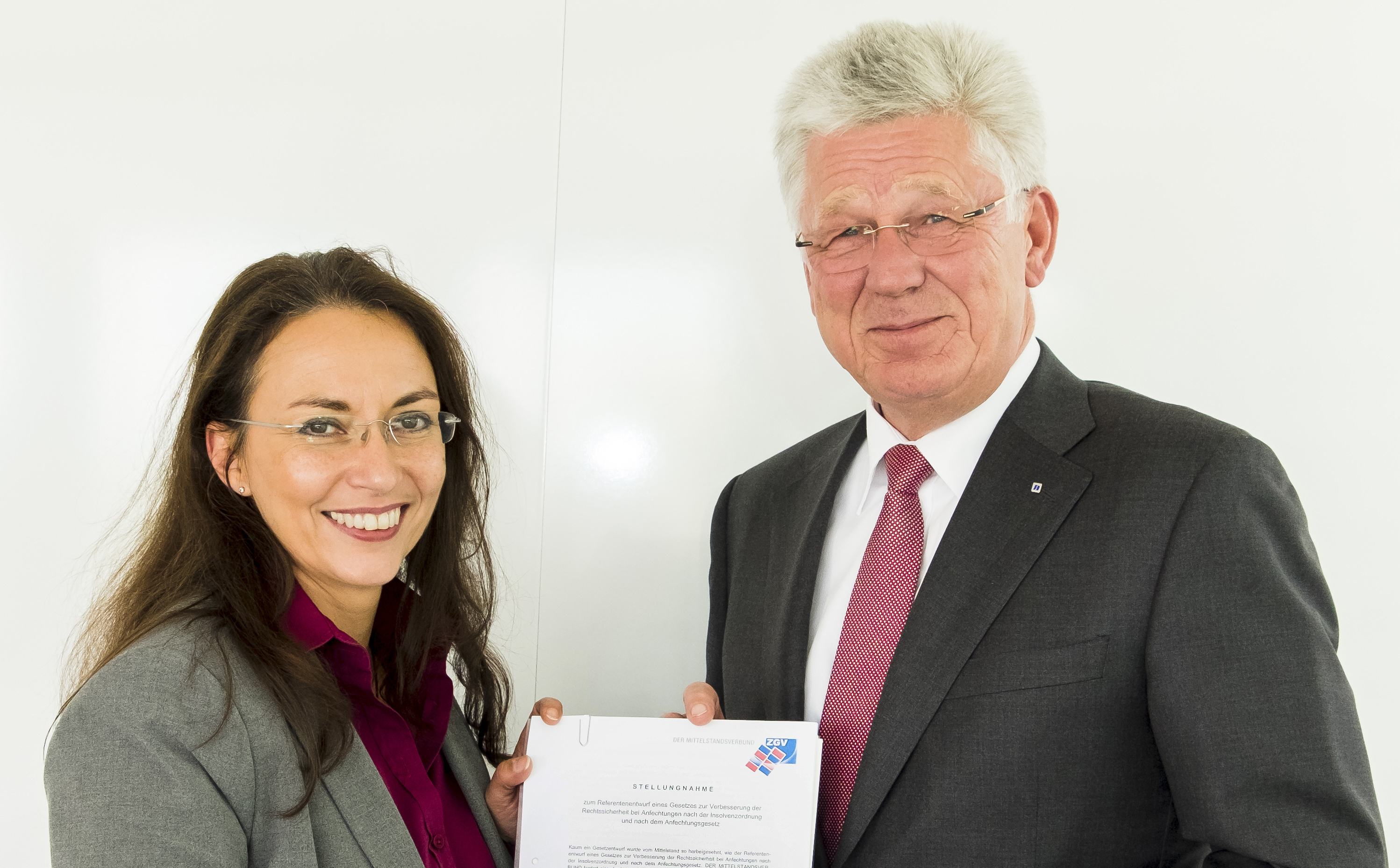 MITTELSTANDSVERBUND-Präsident Wilfried Hollmann im Gespräch mit Yasmin Fahimi, Generalsekretärin der SPD