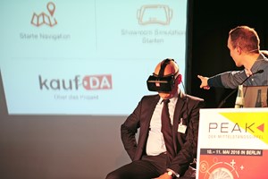 Marc Biadacz, Direktor Geschäftsbeziehungen von kaufDA - MeinProspekt auf dem Mittelstandsgipfel PEAK