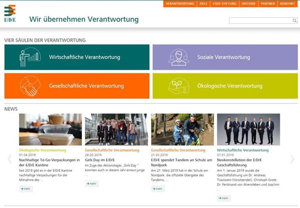 E/D/E schaltet neue Nachhaltigkeitswebsite live