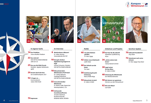 Inhaltsverzeichniss KOMPASS Mittelstand 2022